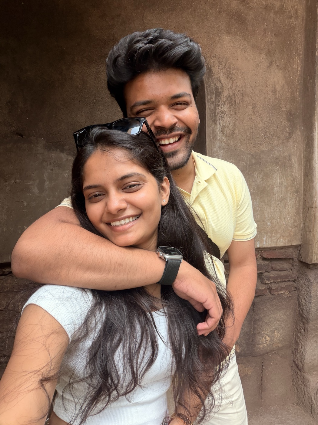 Laughing together at the fort